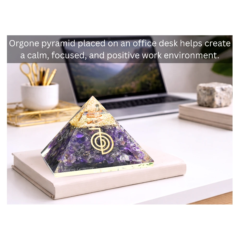 Amethyst Orgone Pyramid - Reiki