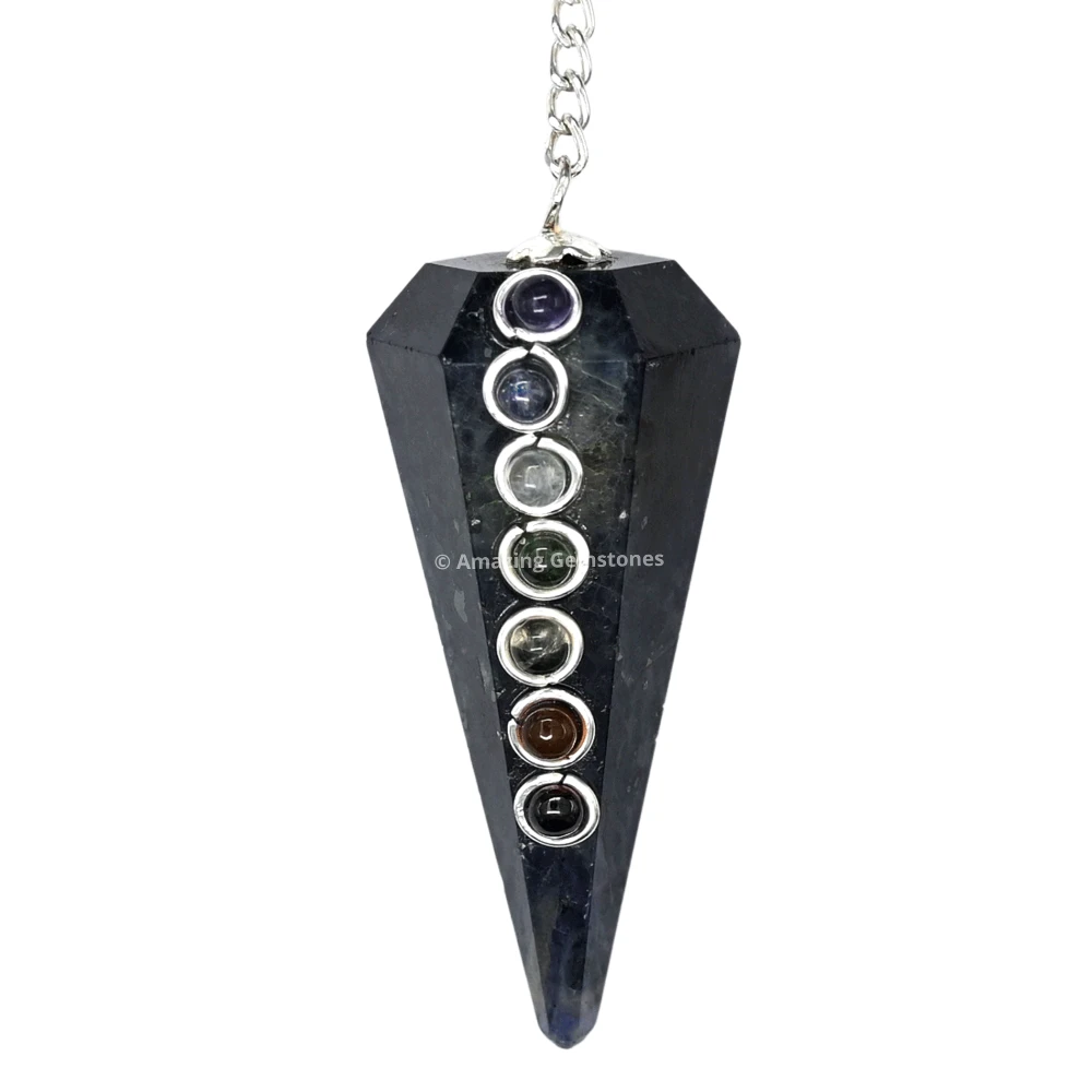 Iolite Chakra Crystal Pendulum