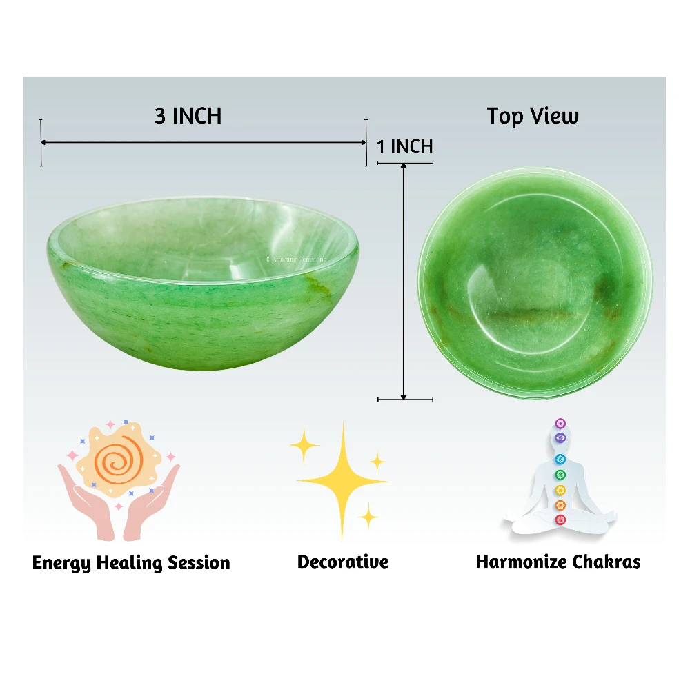 Green Aventurine Crystal Bowl - 3 Inch