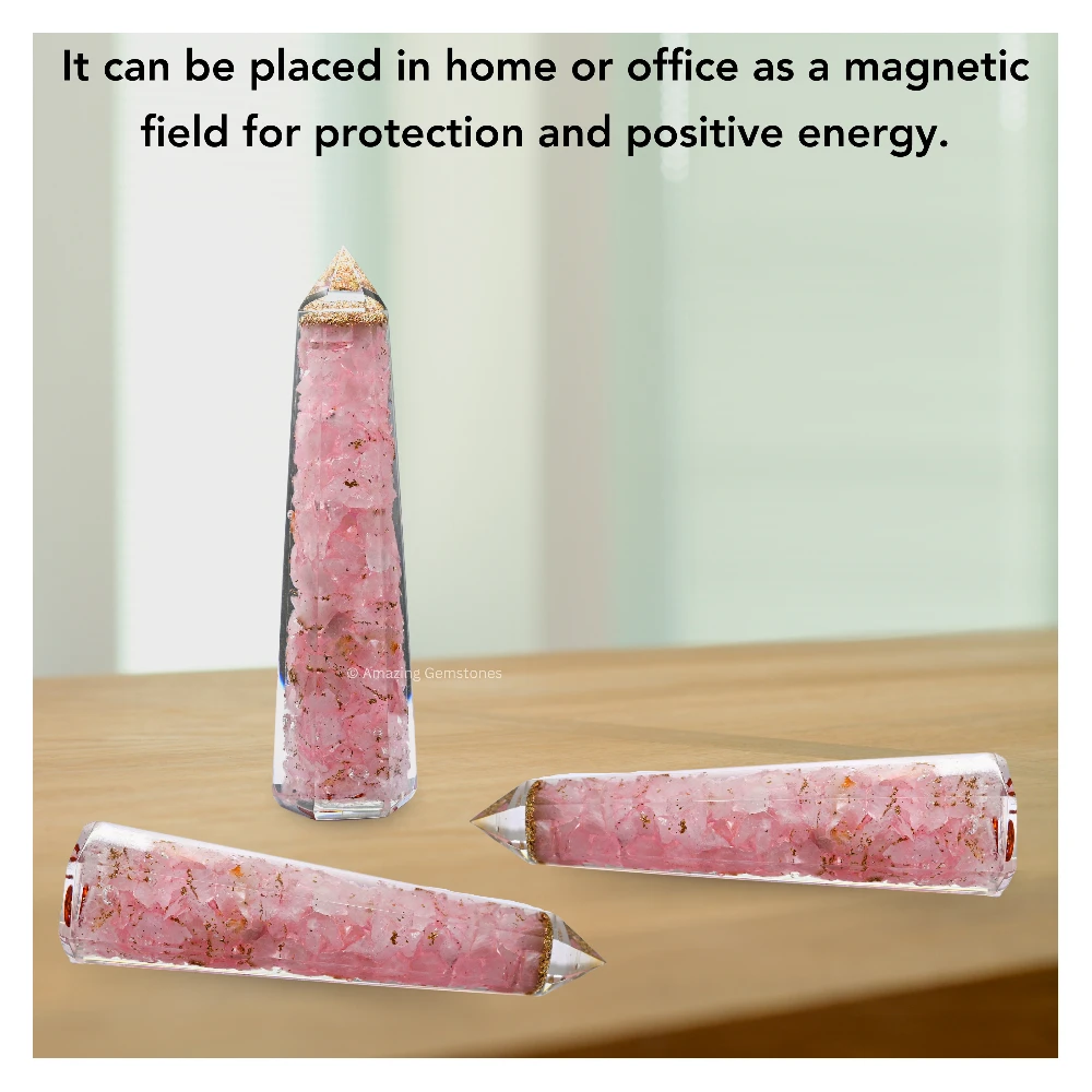 Rose Quartz Orgone Tower (4.5 Inch)