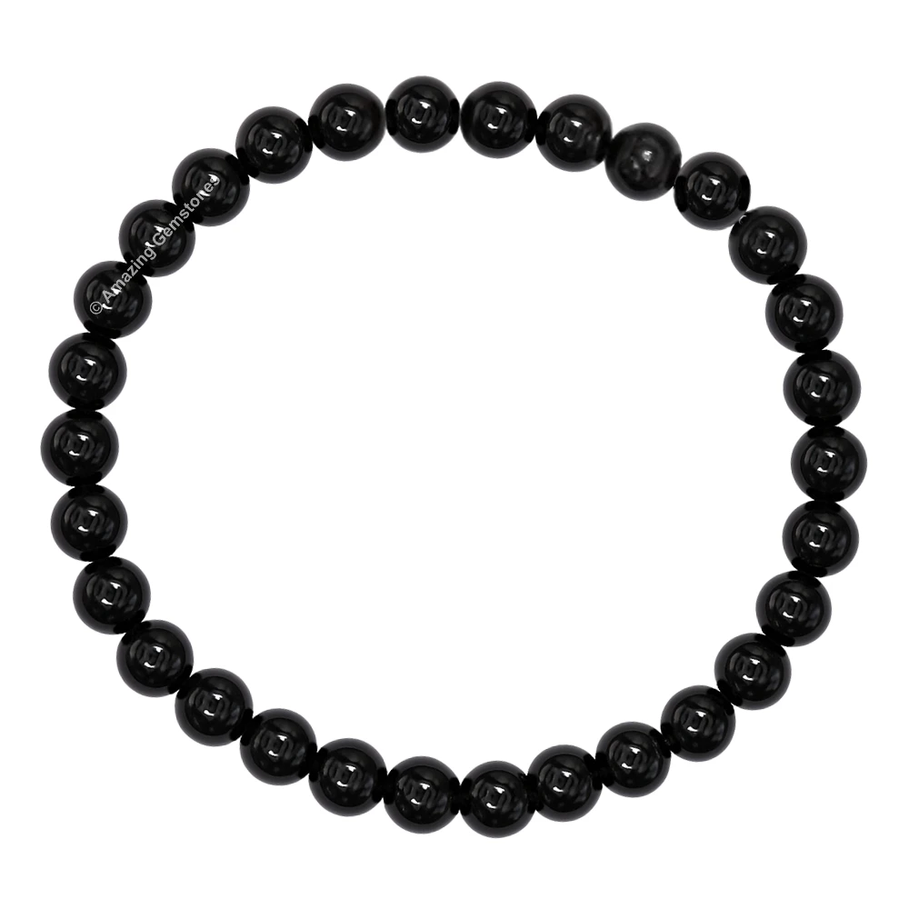 Black Obsidian Healing Crystal Bracelets - 6mm Beads