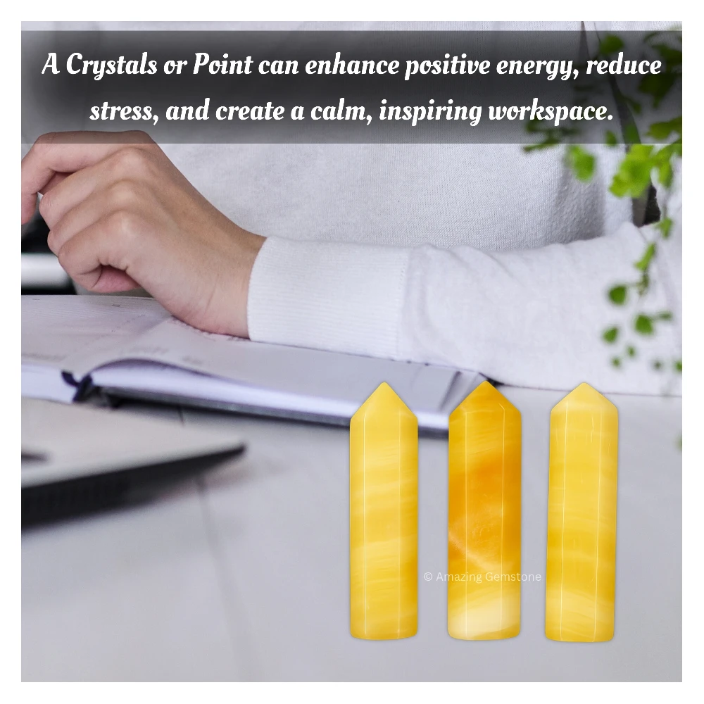Yellow Calcite Pencil Points (Set of 3)