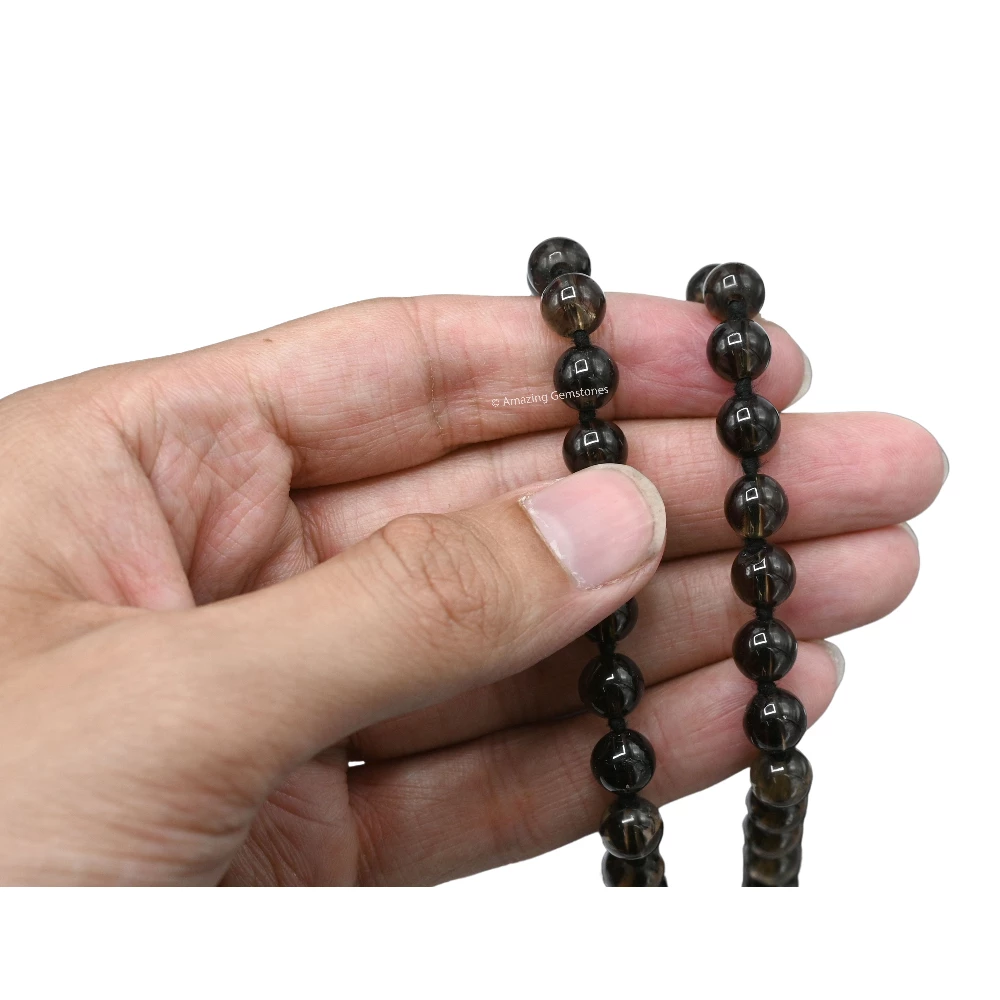 Smoky Quartz Mala (Hand Knotted)