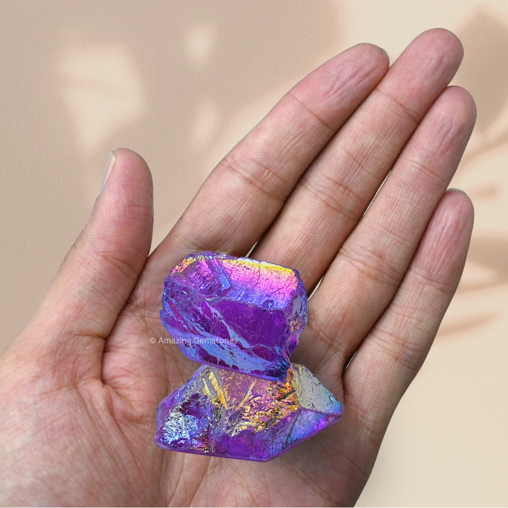 Amethyst Aura Quartz Raw Crystals (1 LB)