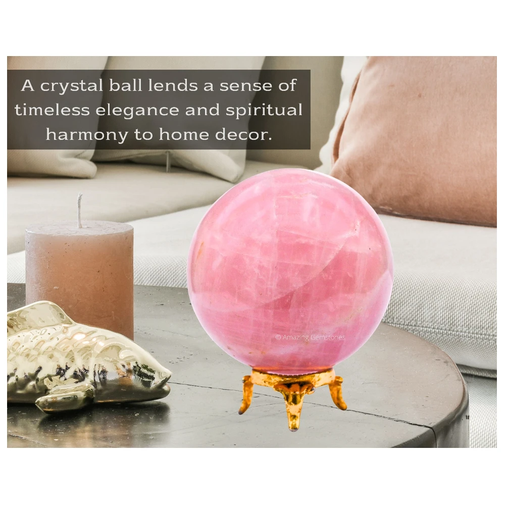 Large Star Rose Quartz Sphere (3 Inch)
