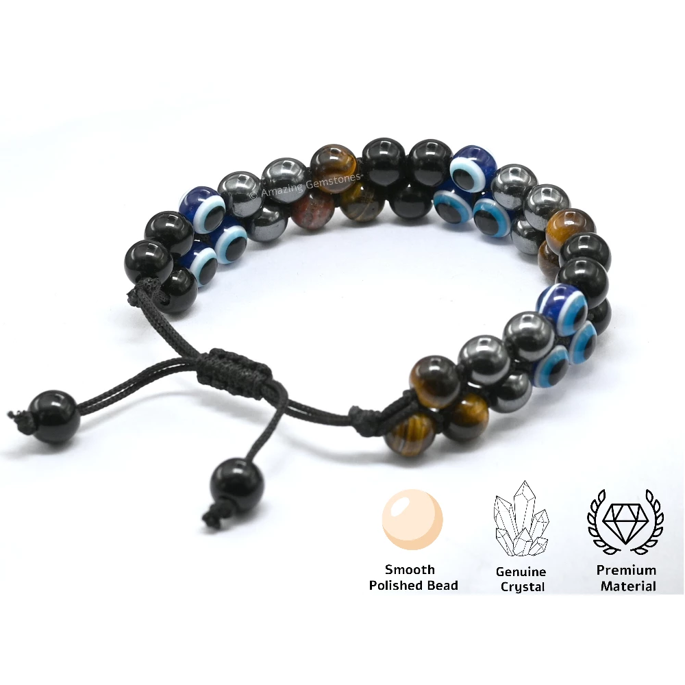 Evil Eye Bracelet for Ultimate Protection (Double Layer)
