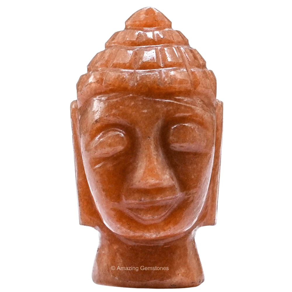 Orange Jasper Buddha Head