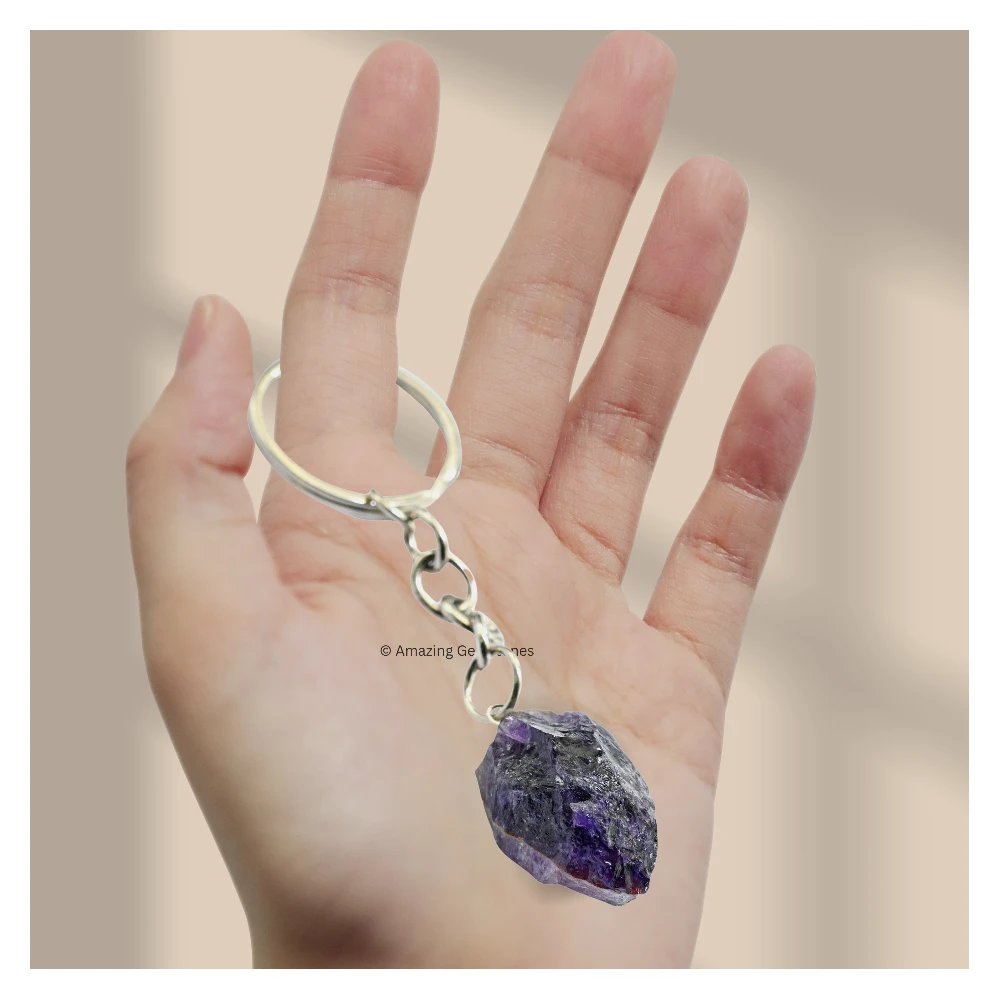 Amethyst Keychain Keys Holder (Raw)
