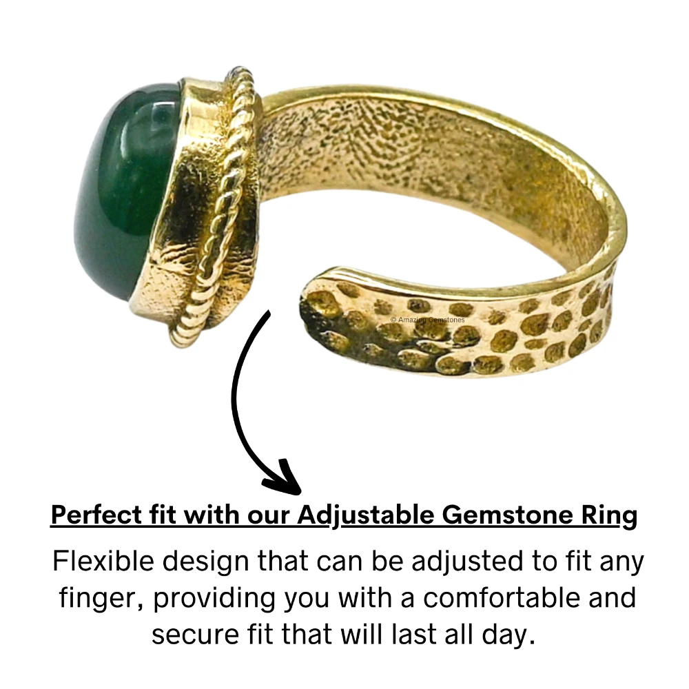 Green Onyx Crystal Ring (Gold)