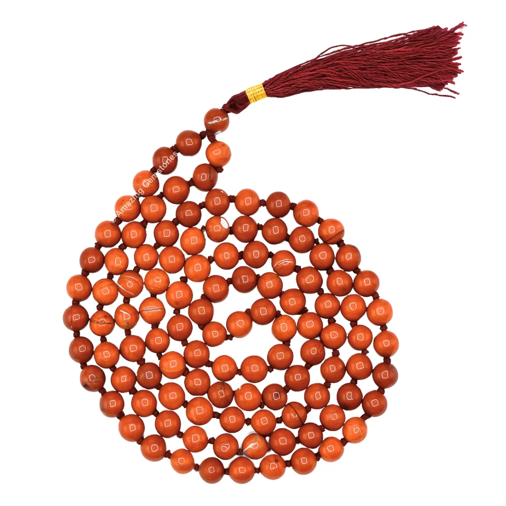 Red Jasper Mala (Hand Knotted)