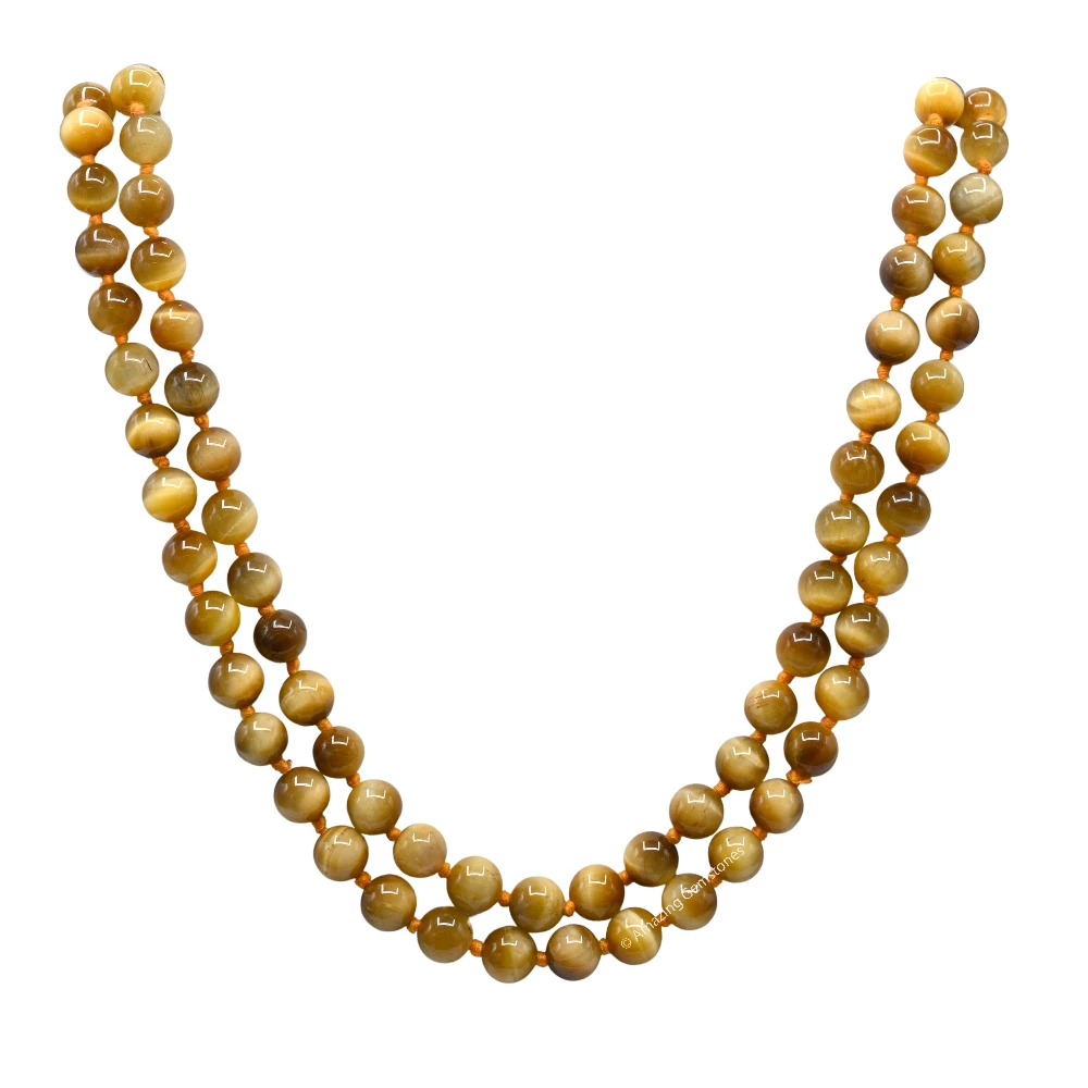 Yellow Cat's Eye Mala (Hand Knotted)
