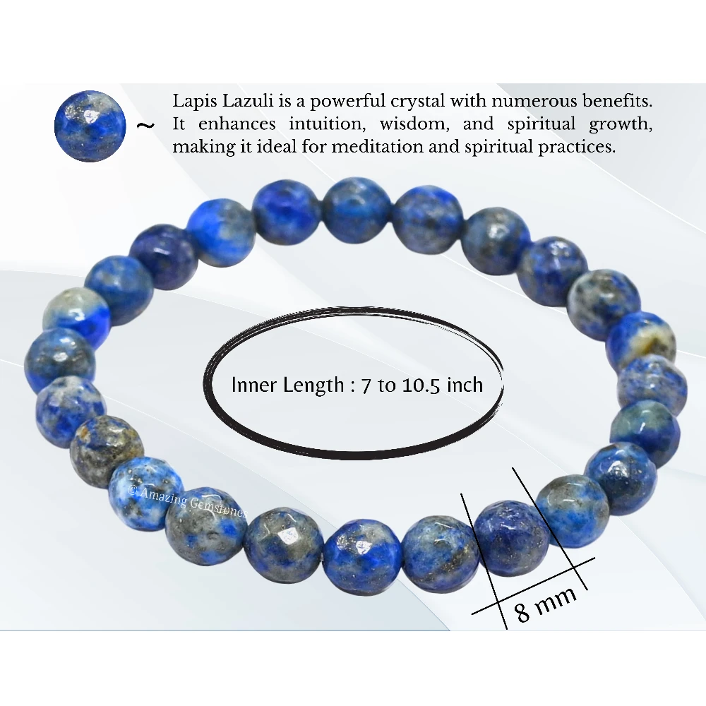 Lapis Lazuli Bracelet (Faceted-Stretchable)