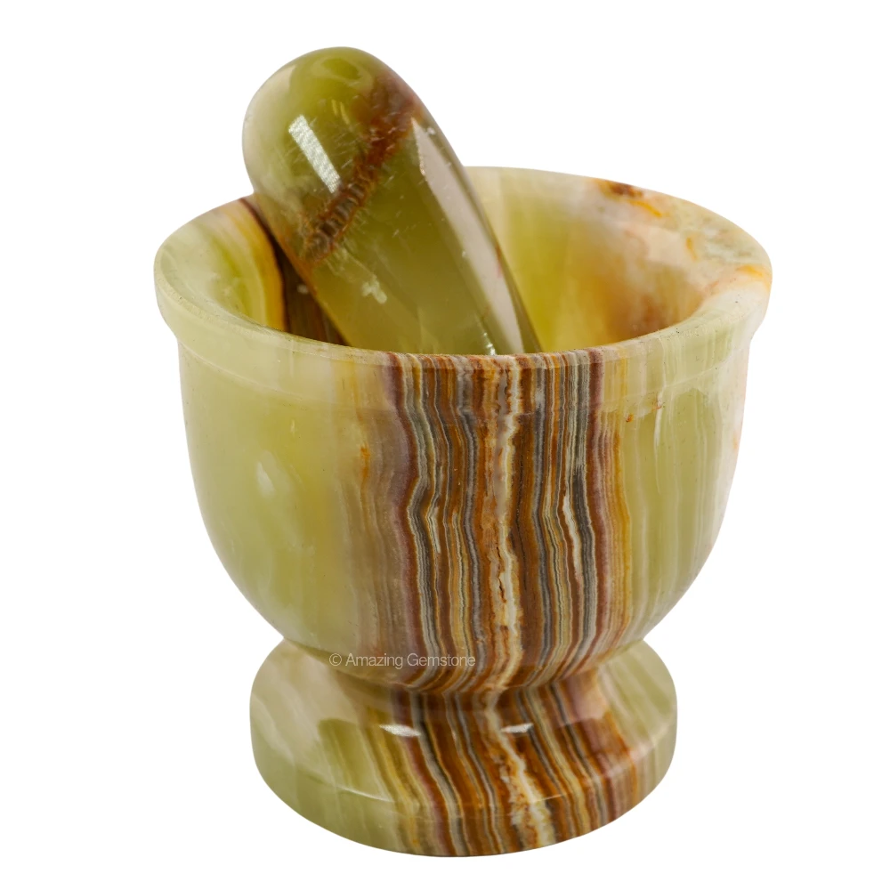 Green Onyx Mortar and Pestle Set