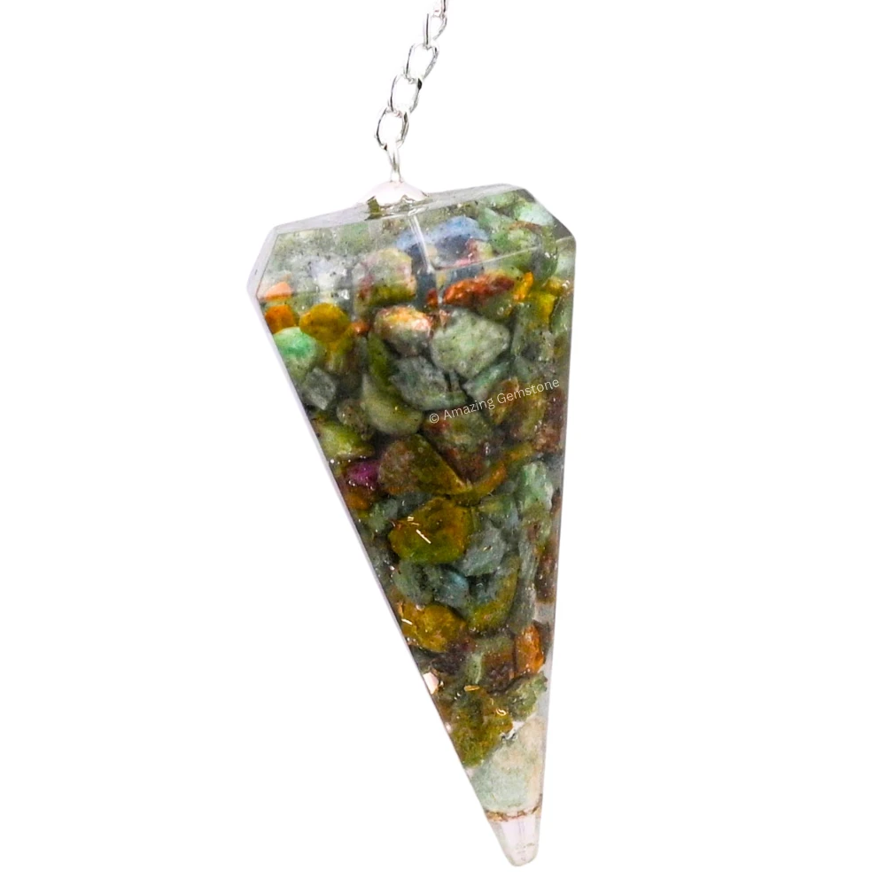 Ruby Zoisite Orgone Pendulum