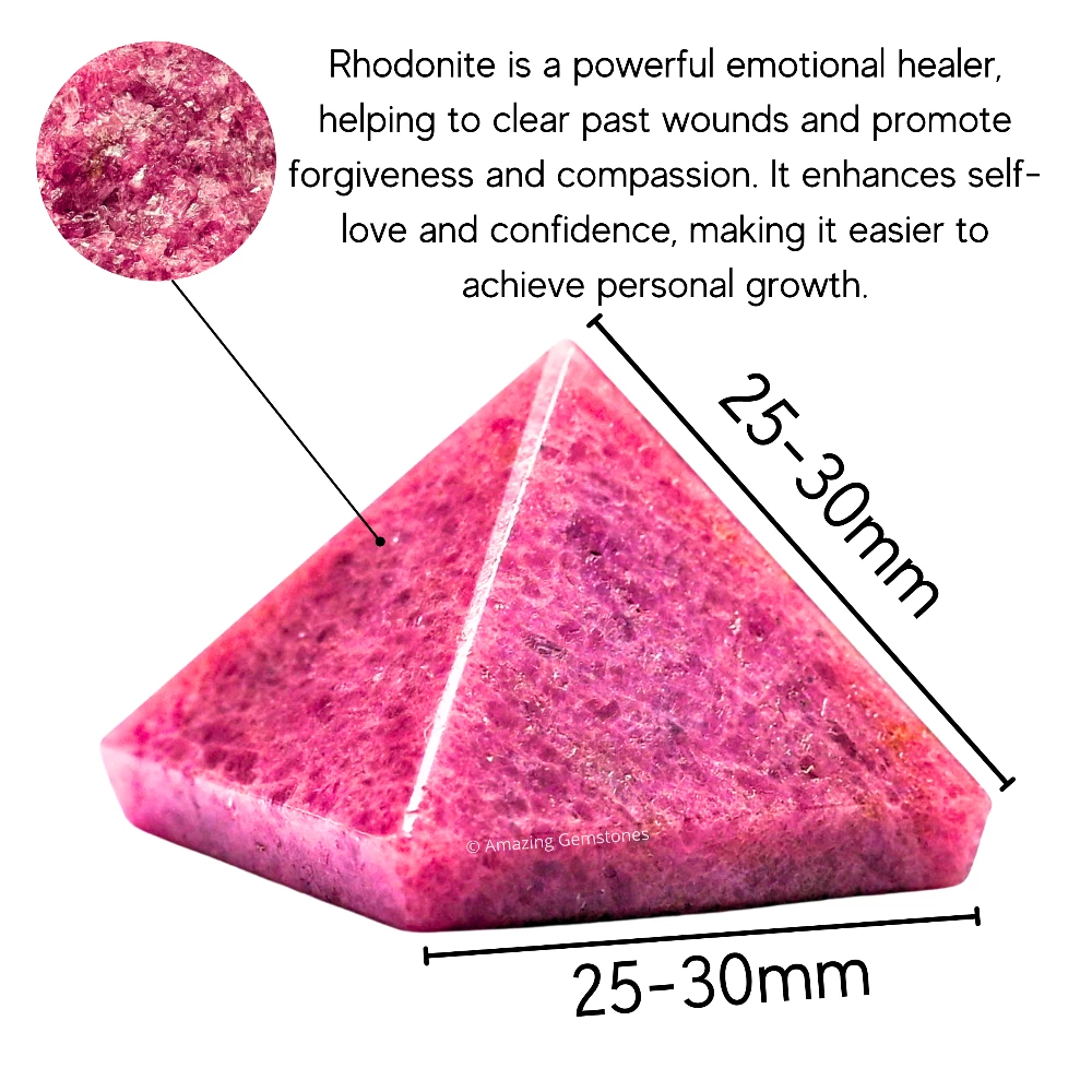 Rhodonite Pyramid (1 Inch)