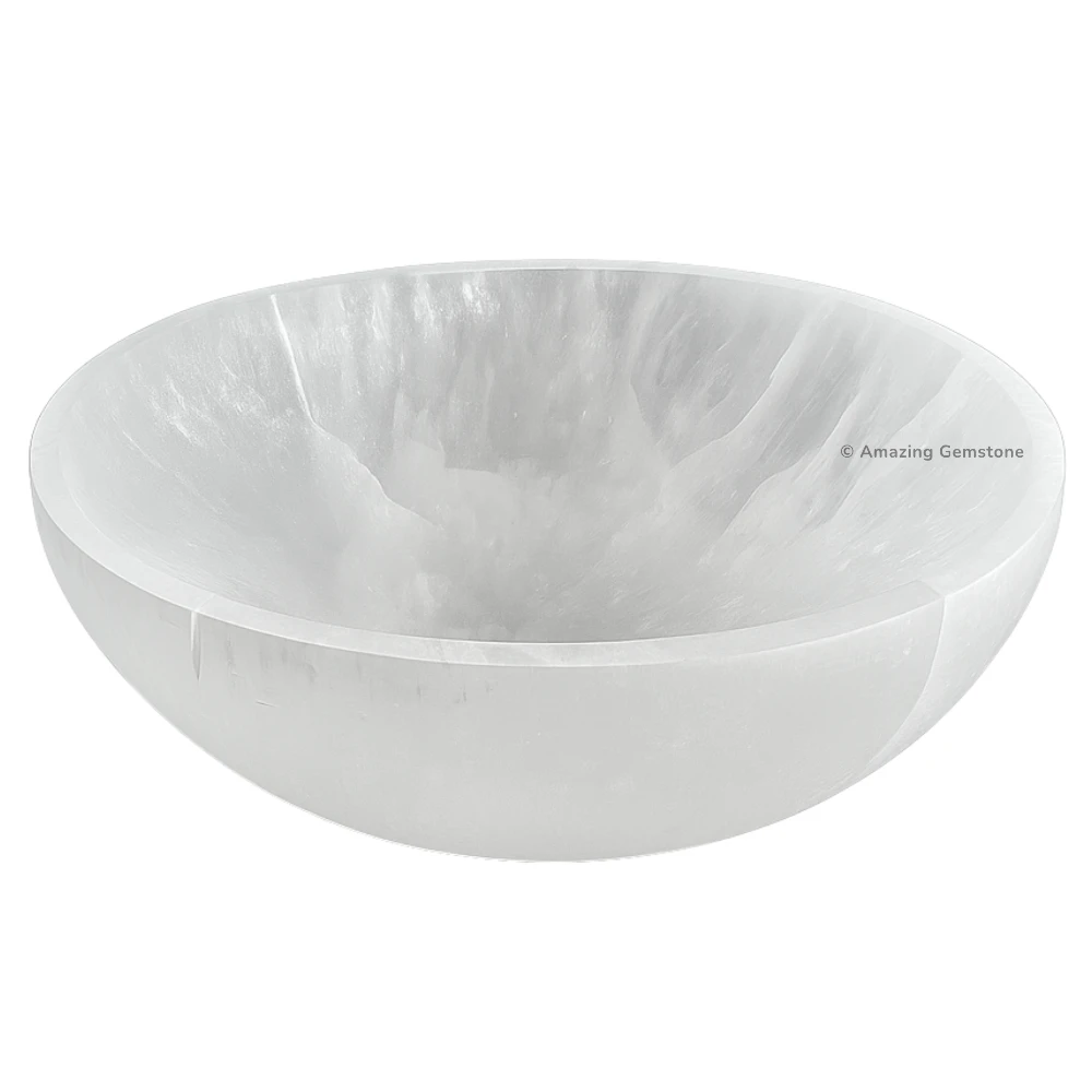 Selenite Charging Bowl for Crystals - Round