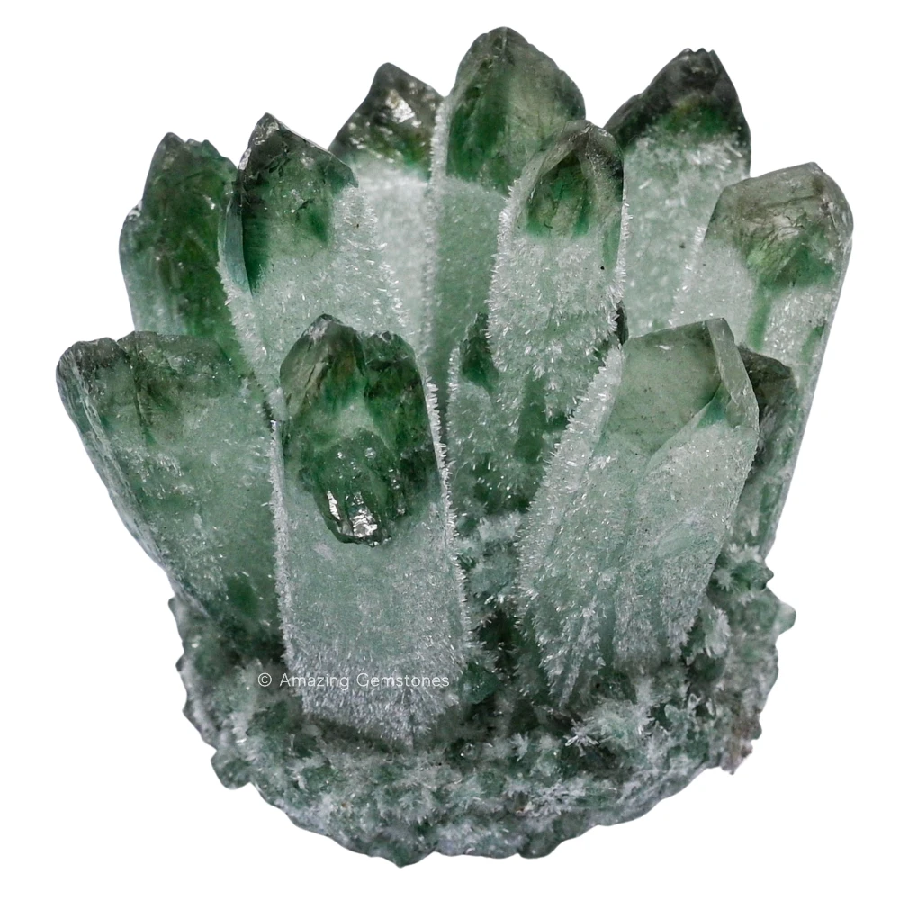 Green Quartz Natural Crystal Cluster
