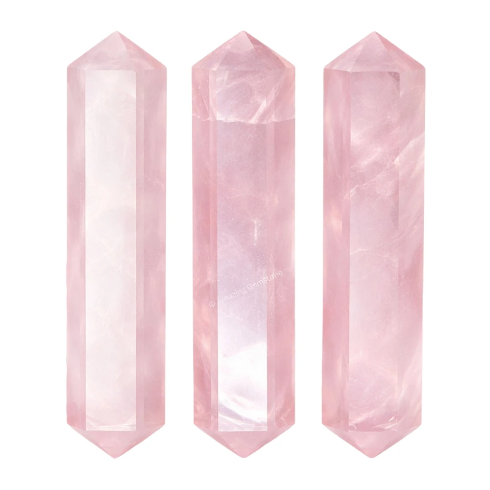 Rose Quartz Pencil Points (Double Terminated) (Set of 3)