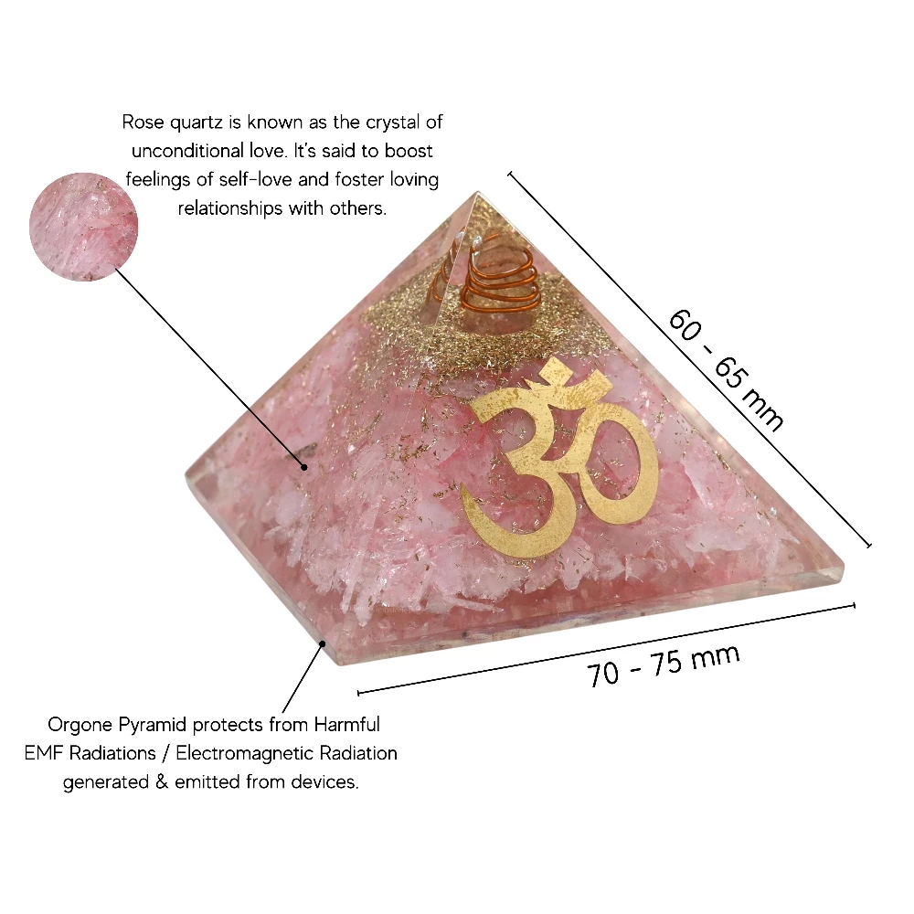 Rose Quartz Orgone Pyramid - Big OM