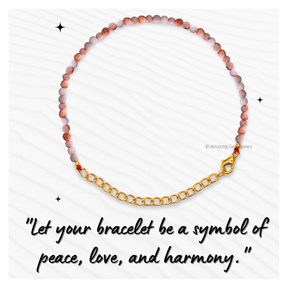 Orange Howlite Crystal Bracelet - 2mm Faceted Bead (Gold)