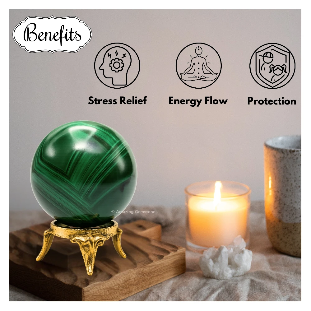 Malachite Sphere (2 Inch)