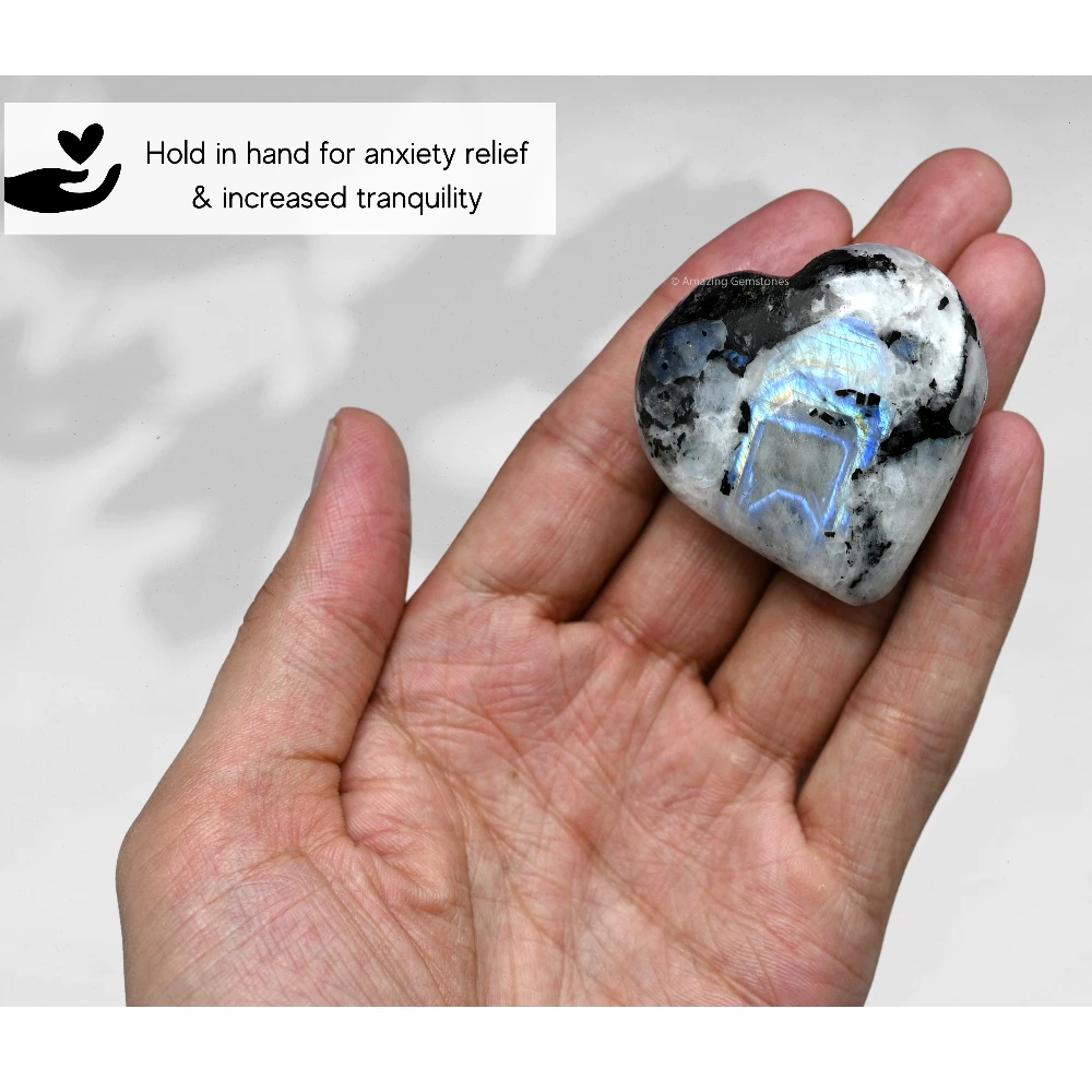 Rainbow Moonstone Heart