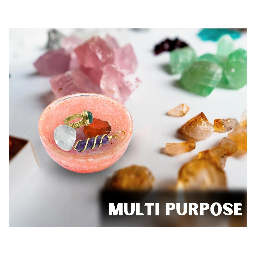 Rose Quartz Crystal Orgone Bowl (3 Inch)