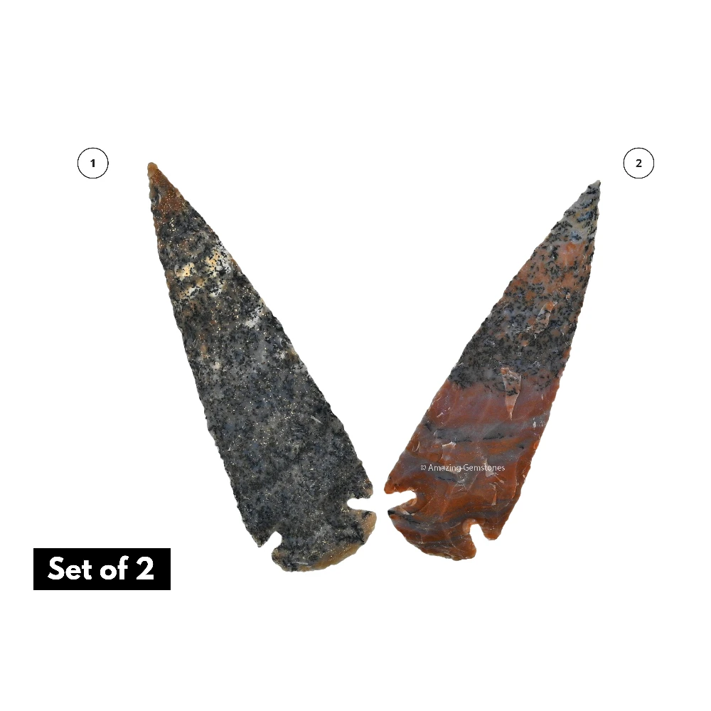 Fancy Jasper Crystal Arrowhead - 4" to 5" (2 Pieces)