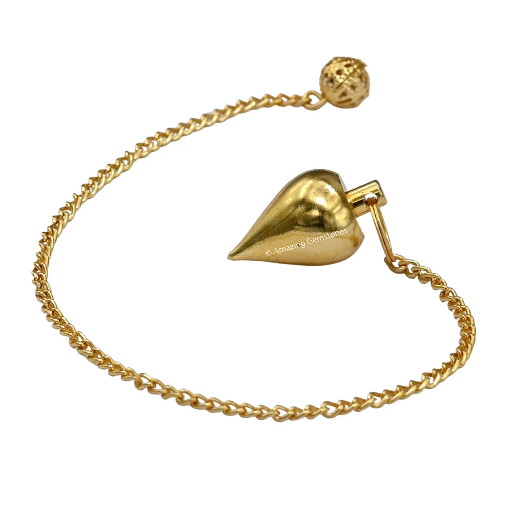 Copper Metal Pendulum - Gold Dome Cone (MP107)