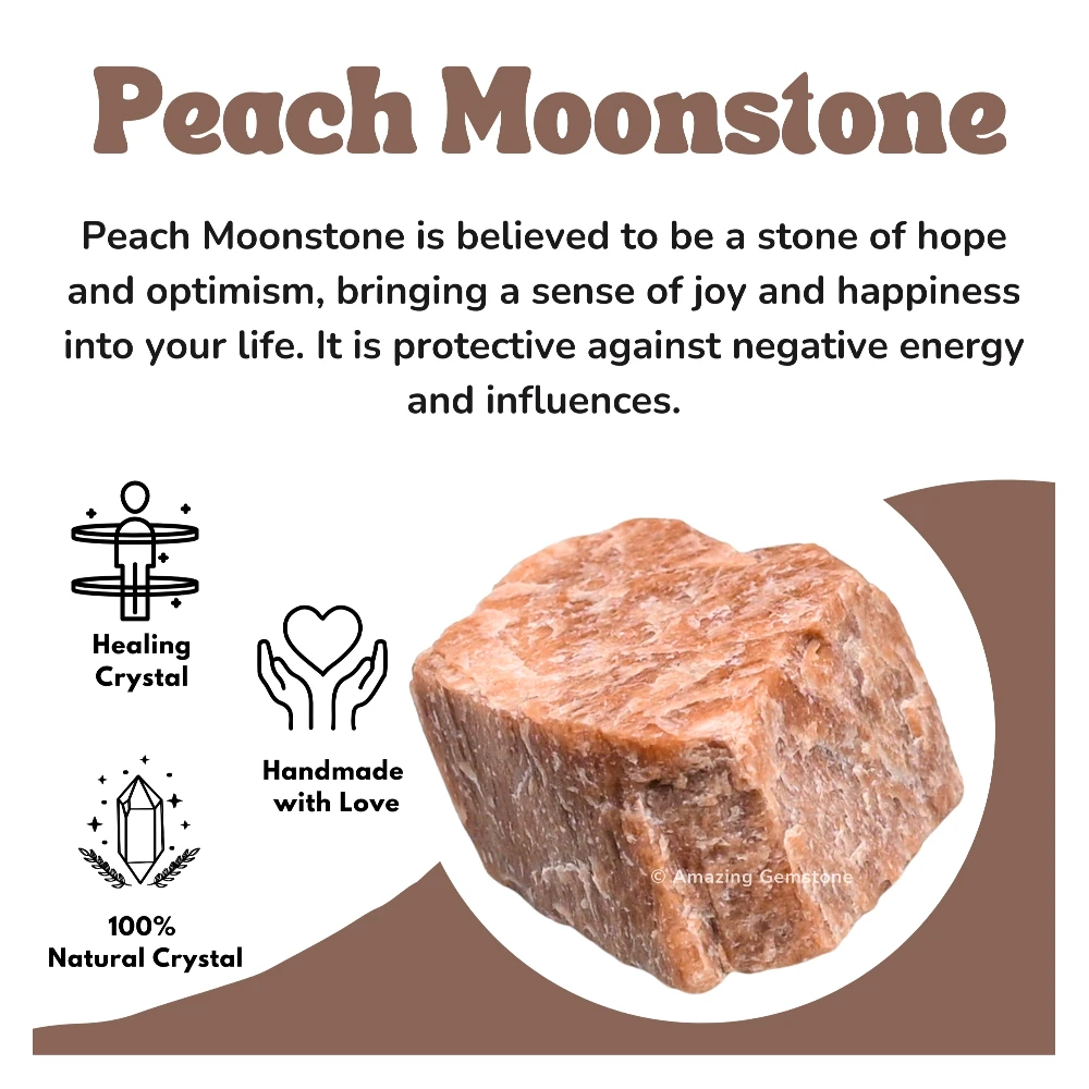 Peach Moonstone Raw Crystals (2 Pieces)