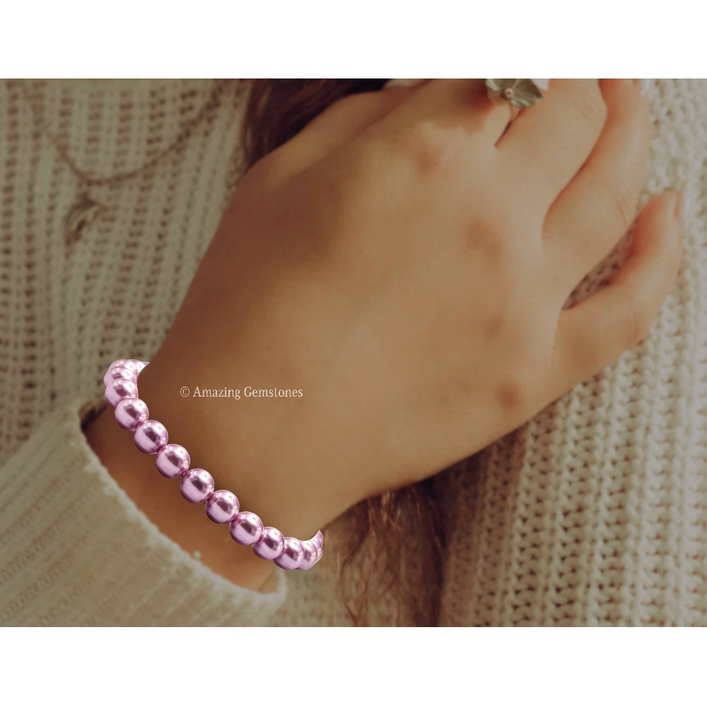 Pink Pearl Bracelet (Strechable)
