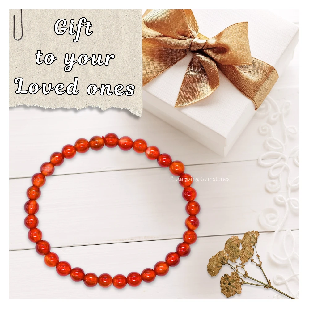 Carnelian Healing Crystal Bracelets - 6mm Beads