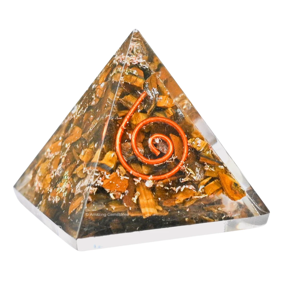Tiger Eye Orgone Pyramid - Mini