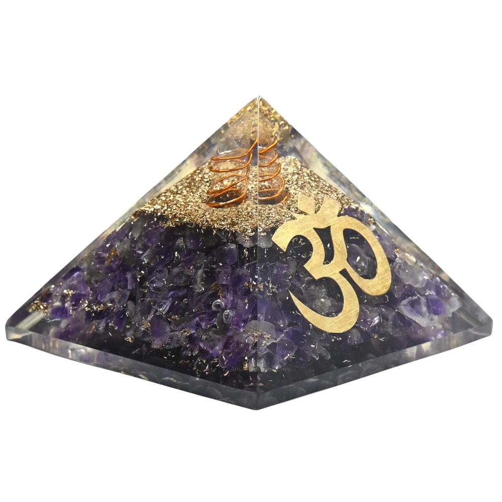 Amethyst Orgone Pyramid - OM