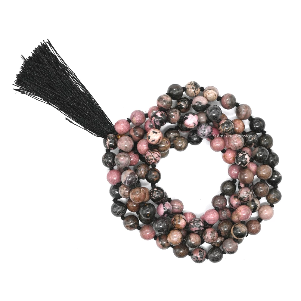 Rhodonite Mala (Hand Knotted)