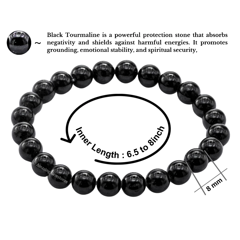 Black Tourmaline Bracelet (Stretchable)