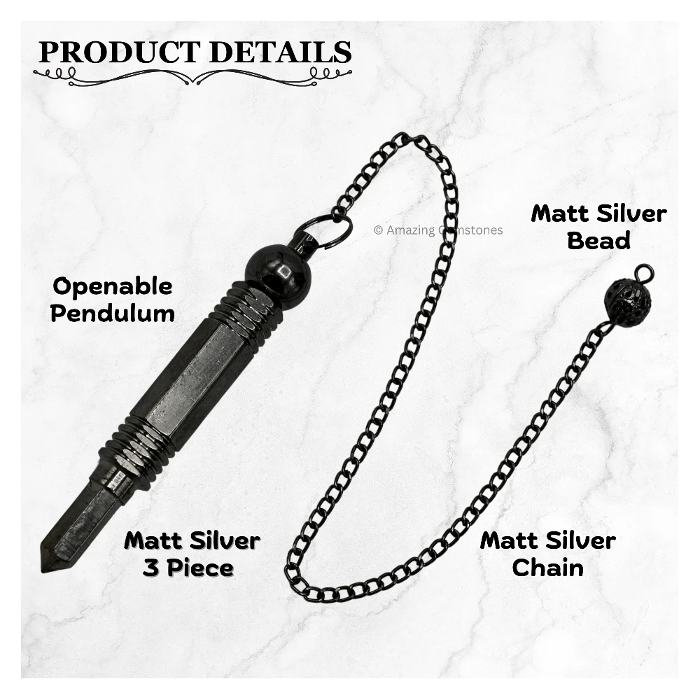 Copper Metal Pendulum - Matt Silver 3 Piece (MP29)
