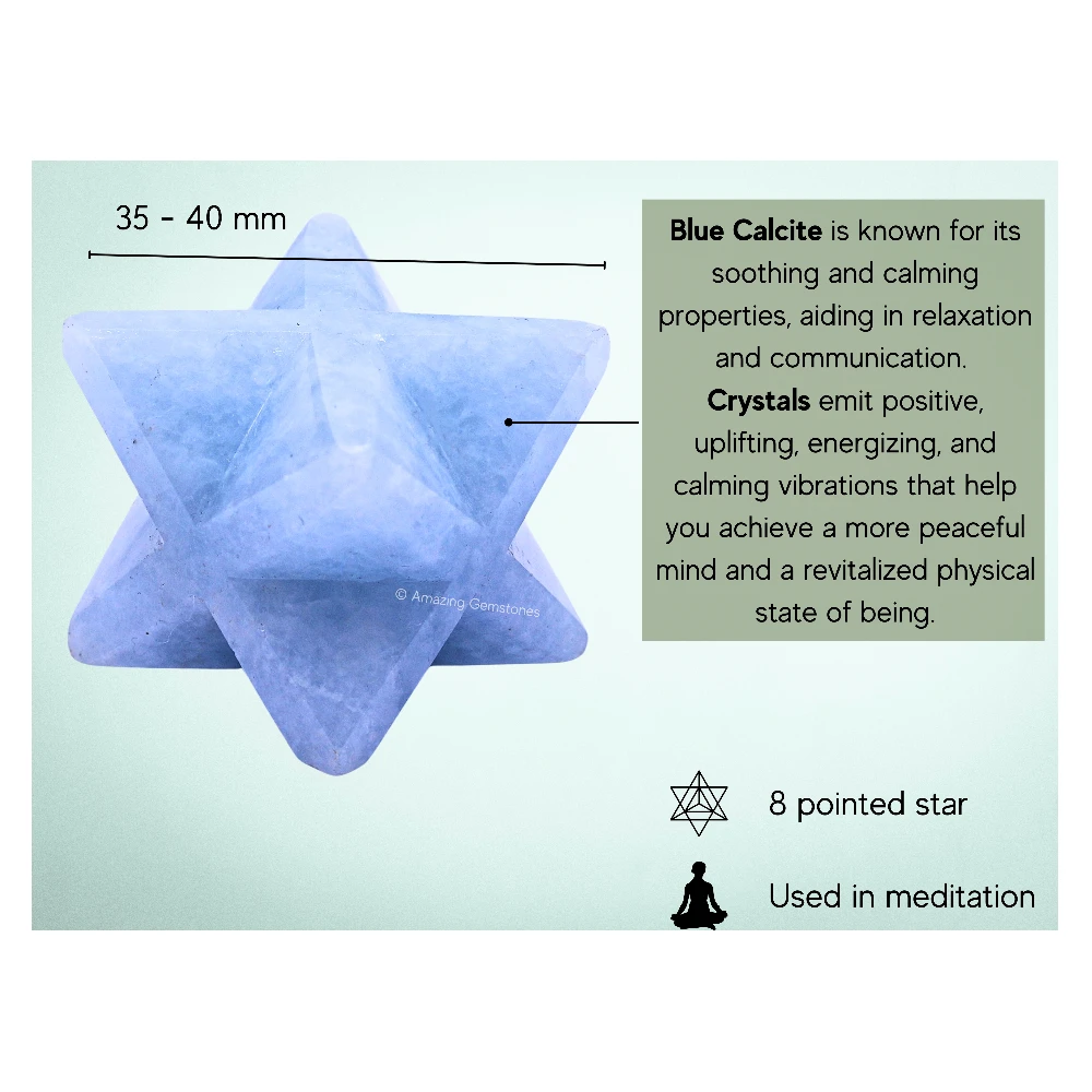 Blue Calcite Merkaba (30-40 mm)