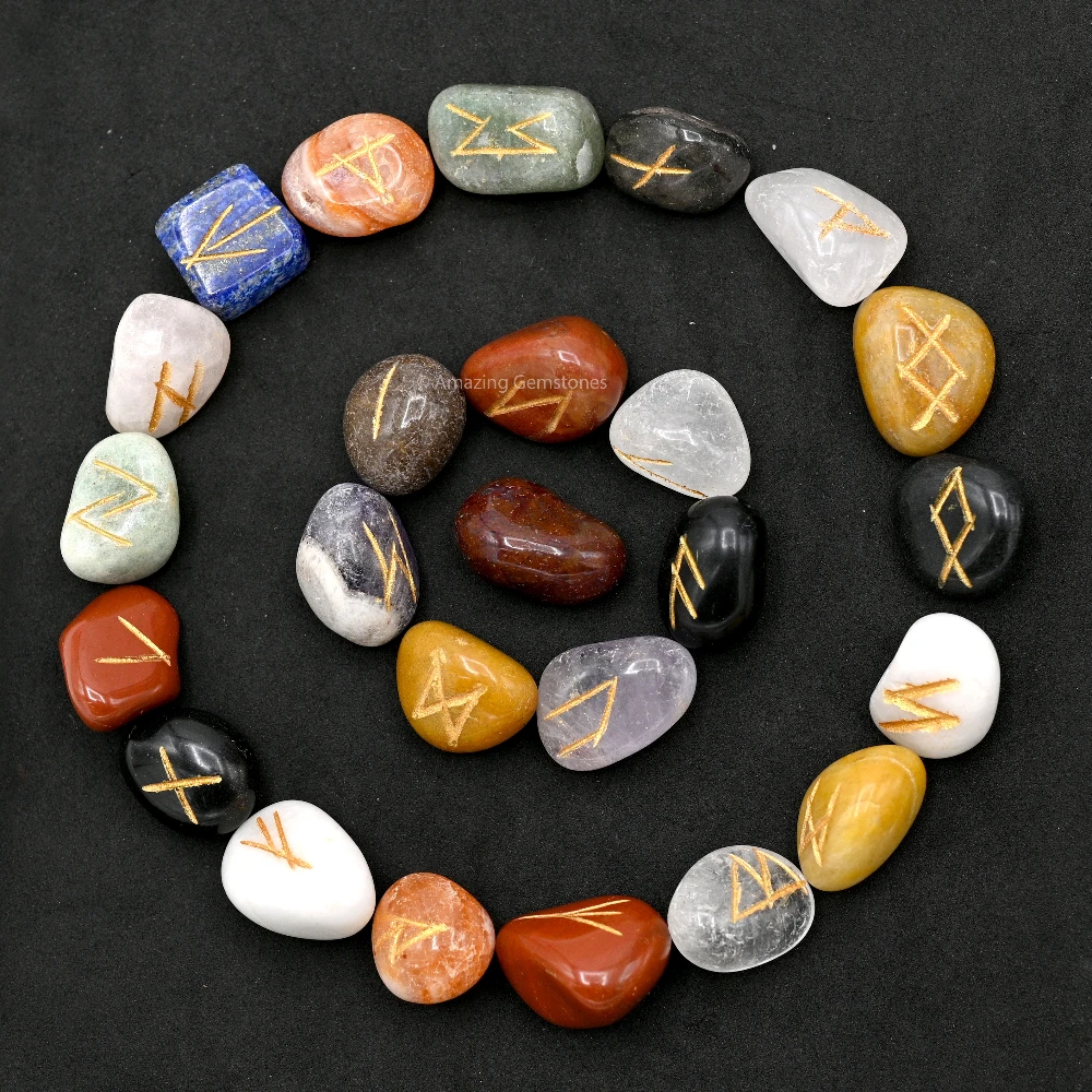 Multi Gemstone Rune Stones Set