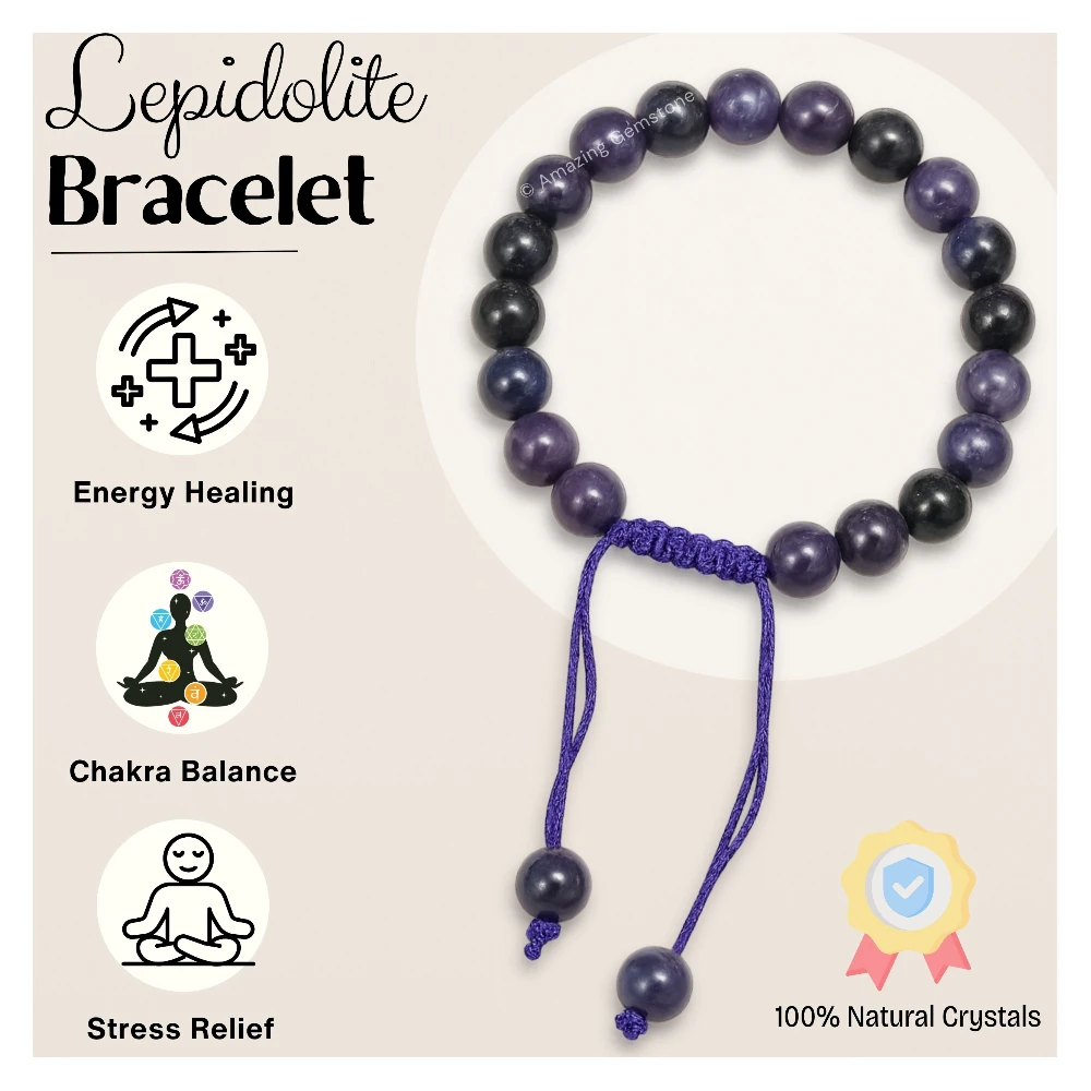 Lepidolite Bracelet (Adjustable)