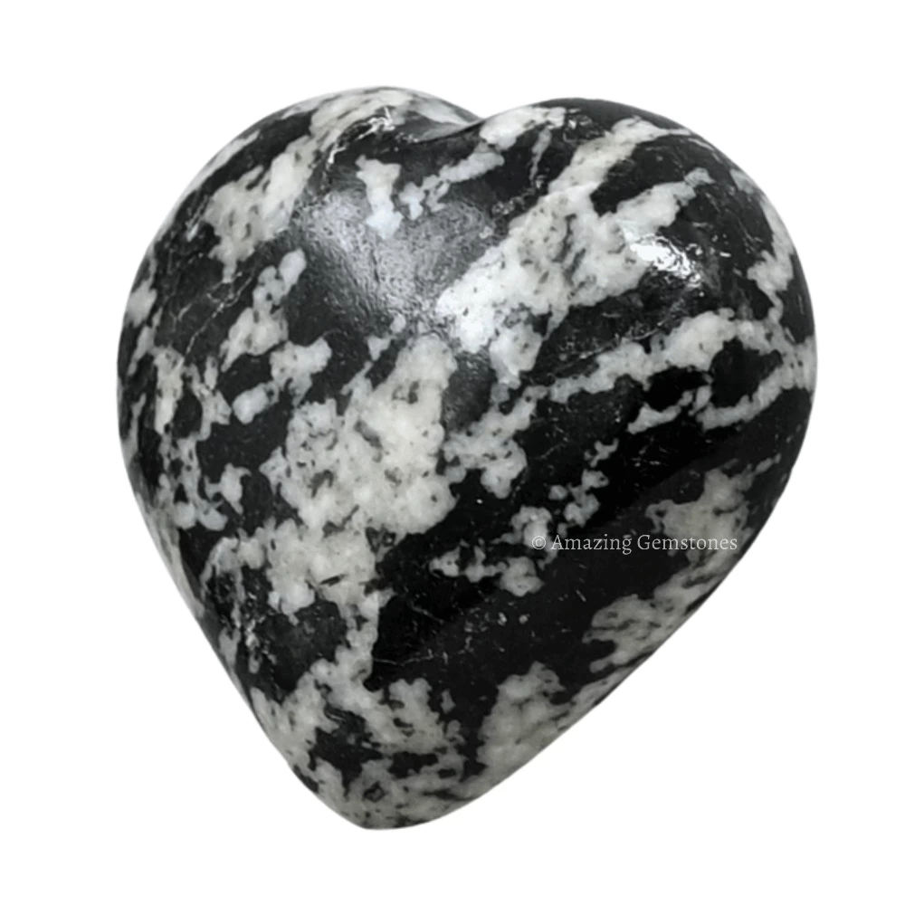 Black and White Tourmaline Heart