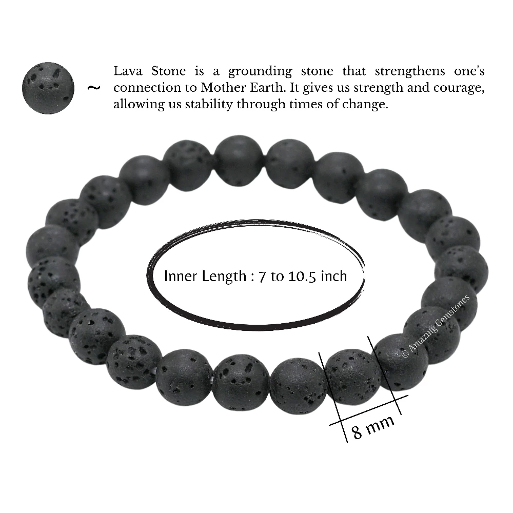Lava Stone Bracelet (Stretchable)