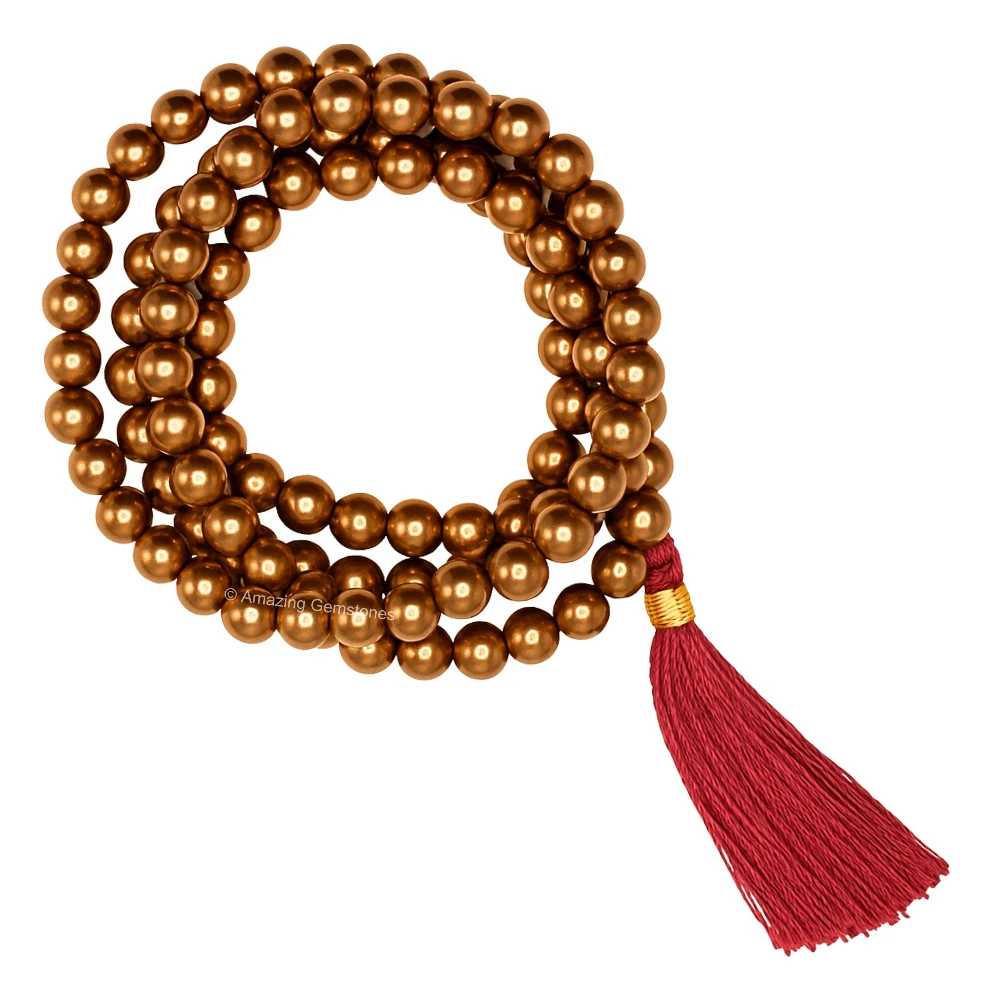 Copper Hematite Mala (Without Knot)
