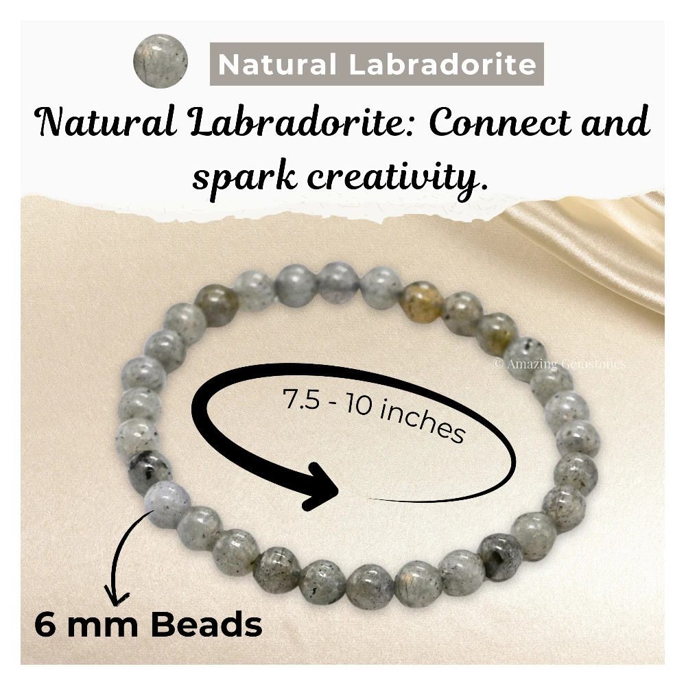 Labradorite Healing Crystal Bracelets - 6mm Beads