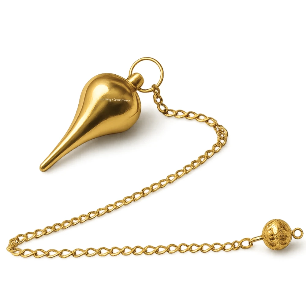 Metal Brass Pendulum - Gold Dome Cone Point (MP118)