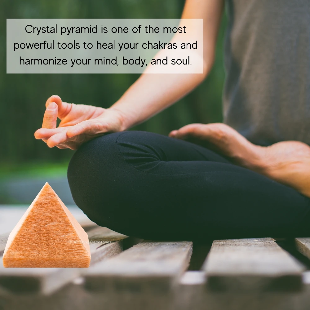 Peach Moonstone Pyramid (1 Inch)