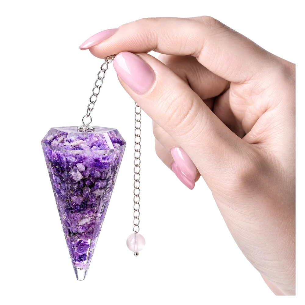 Lepidolite Orgone Pendulum