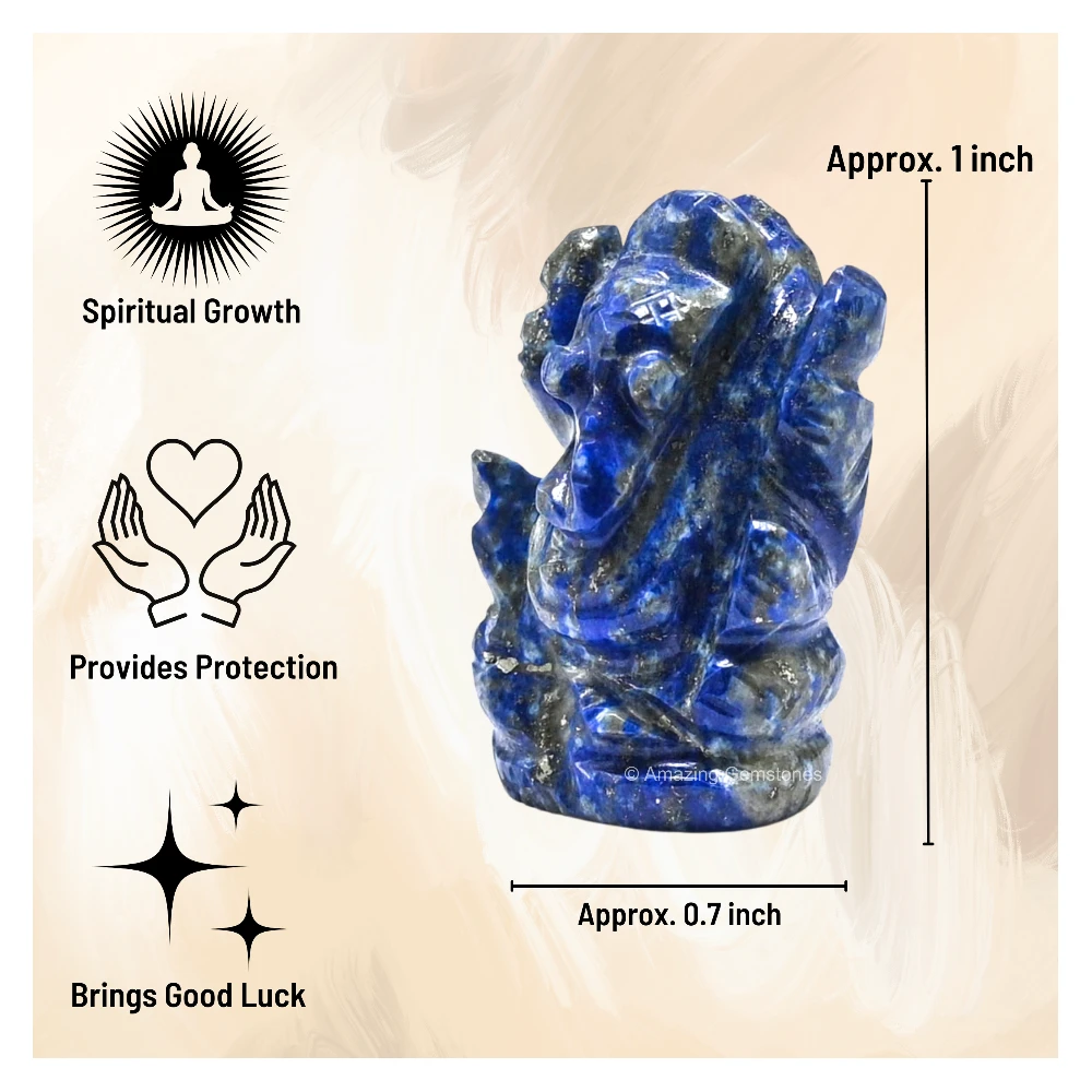Lapis Lazuli Ganesha Crystal Idol