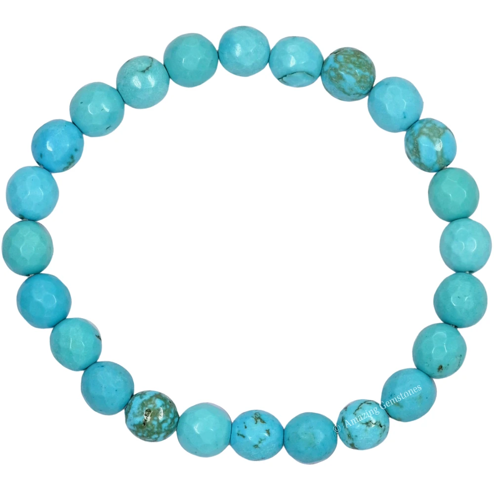 Turquoise Bracelet (Faceted-Stretchable)