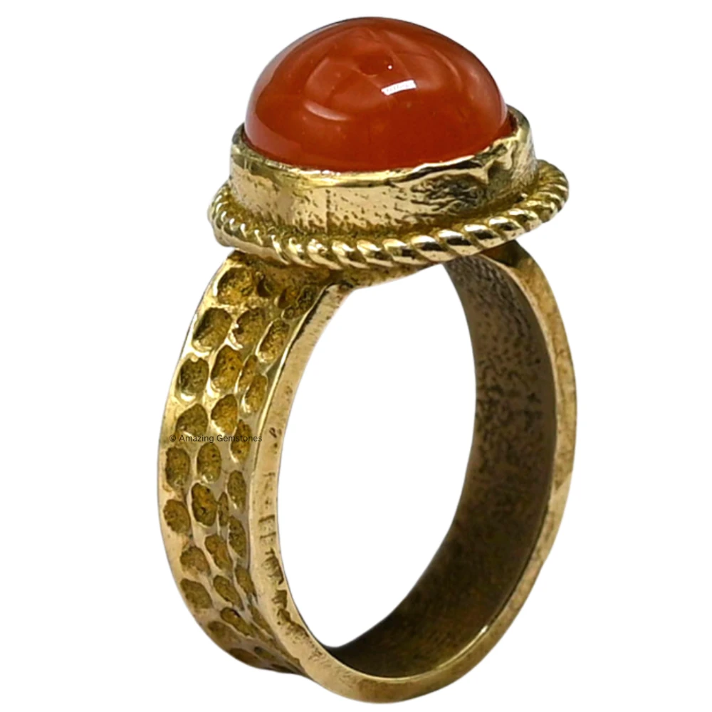 Carnelian Onyx Crystal Ring (Gold)